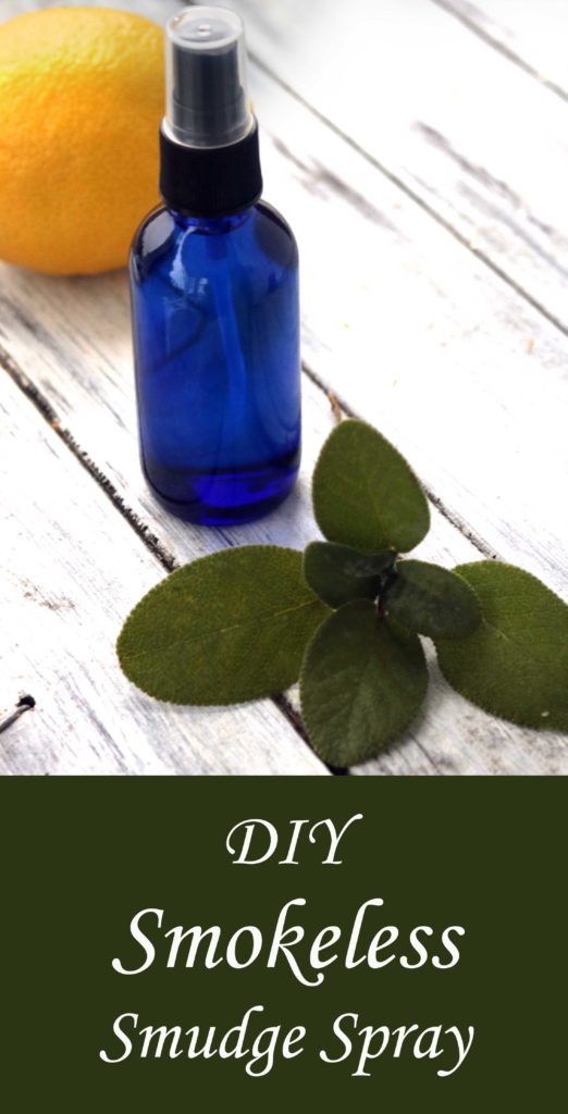 Recipe for smokeless smudging spray. Perfect for people with asthma, living in dorms or on the road!